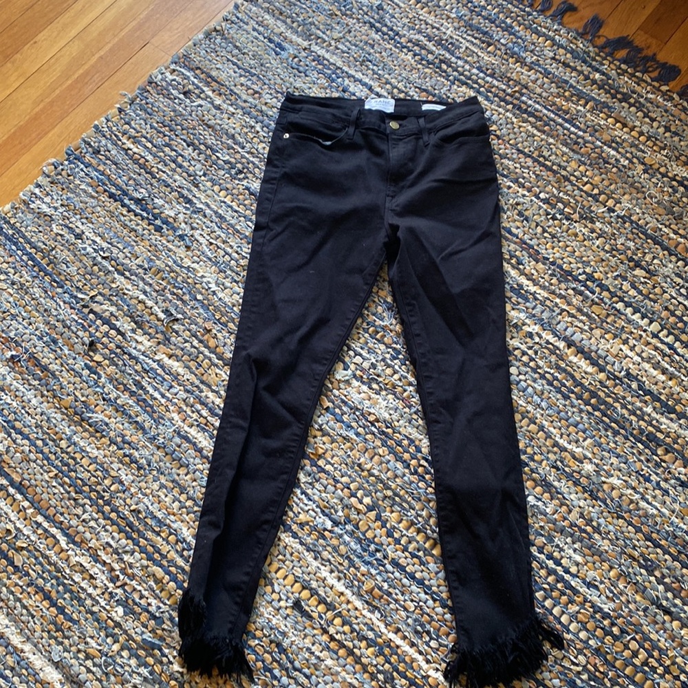 Frame Le High Straight black skinny jean size 30.  Never worn.